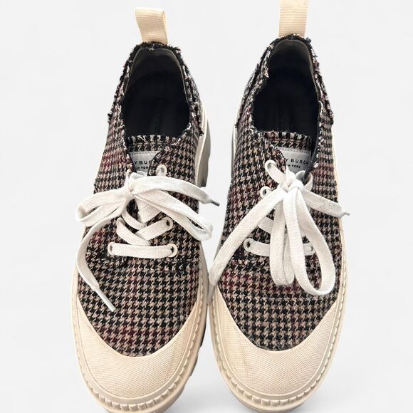 Tory Burch Camp Houndstooth Chunky Sneakers | Y2K Streetwear | Size 9 Pre-Loved - Picture 2 of 8